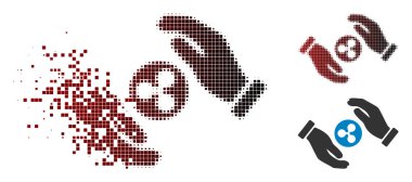 Kırık nokta yarı ton dalgalanma sigorta eller simgesini