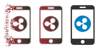 Eriterek piksel yarı ton dalgalanma telefon simgesi