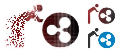 Rendelenmiş nokta yarı ton kişi dalgalanma sikke simge haddeleme