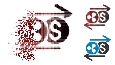 Yarı ton dalgalanma Doları Döviz okları simge toz noktalı