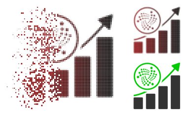 Hasarlı noktalı yarım ton Iota Yükselme eğilimi grafik simgesini