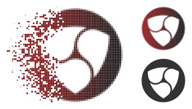 Dağınık Pixelated yarı ton Nem para birimi simgesi