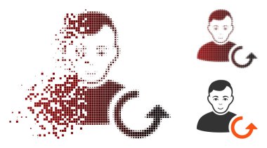 Ayrıştırılmış Pixelated noktalı resim yenileme yüz ile Kullanıcı simgesi