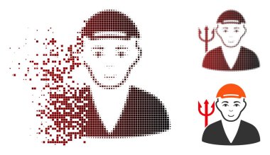 Toz noktalı resim şeytan simgesi yüz ile noktalı