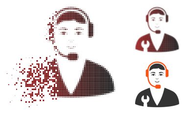 Yüz ile dağınık nokta yarı ton hizmet işleç simgesi