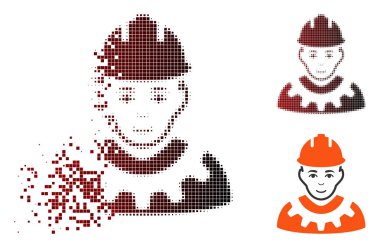 Yüz ile harcanmış piksel yarı ton asker simgesi