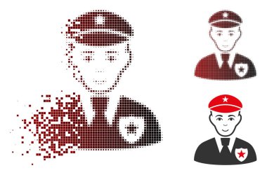 Yüzü parçalanmış noktalı yarım ton Şerif simgesiyle