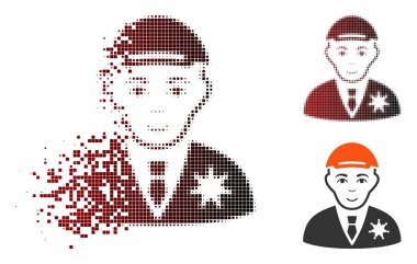 Yüz ile tahribe Pixelated yarı ton Şerif simgesi