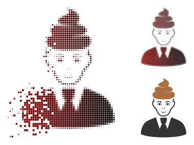 Yüz ile eriterek nokta yarı ton bok adam simgesi