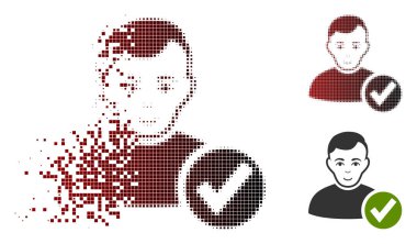 Yüz ile ışıltı nokta yarı ton sağlam temele oturtulmuş kullanıcı simgesi