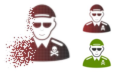 Dağılmakta noktalı yarım ton ölümcül memur simgesi