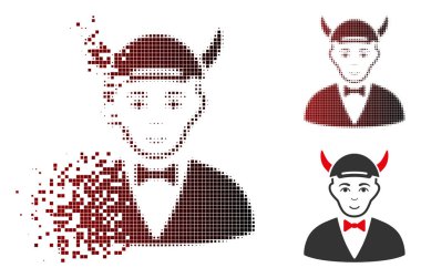 Rendelenmiş noktalı yarım ton şeytan simgesi