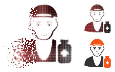 Dağınık Pixelated yarı ton uyuşturucu satıcısı simgesi