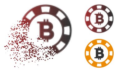 Pixelated noktalı resim Bitcoin Casino çip simgesini çözünmüş
