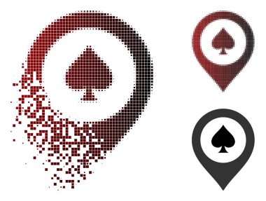 Tahribe piksel noktalı resim Casino harita işareti simgesi