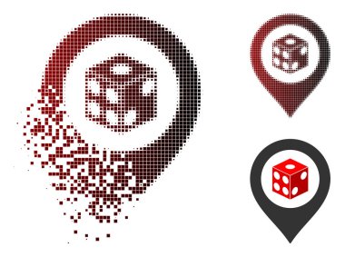 Çözünmüş noktalı yarım ton zar harita işaretçi simgesi