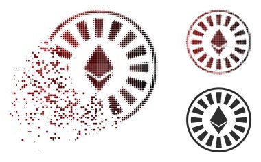 Kırık Pixelated noktalı resim Ethereum Casino Rulet simgesi