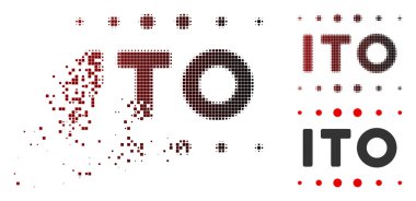 Dağılmakta noktalı yarım ton Ito resim yazısı simgesi