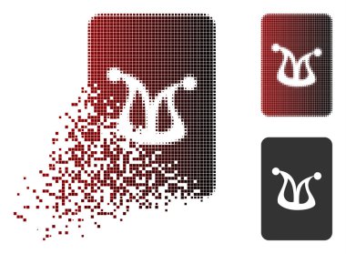 Parçalanmış nokta yarı ton Joker oyun kartı simgesi