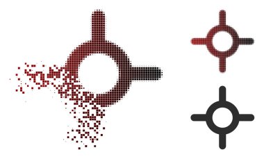 Pixelated yarı ton rulet simgesi eriterek