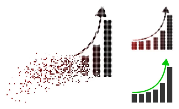 Eloszlik Pixel félárnyék Hyip Chart ikon — Stock Vector