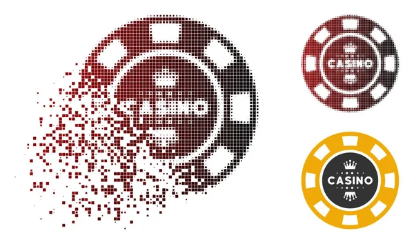 Sparkle Dot Halftone Royal Casino Chip ícone — Vetor de Stock