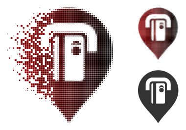 Tahribe Pixelated yarı ton Atm makine işaretçi simgesi