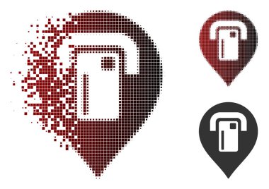 Kaybolan piksel yarı ton Atm harita işaretçi simgesi