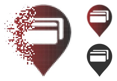 Işıltı Pixelated yarı ton Atm Terminal işaretçi simgesi