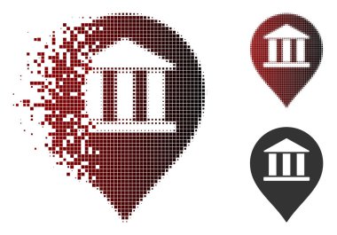 Eriterek nokta yarı ton banka binası işaretçi simgesi