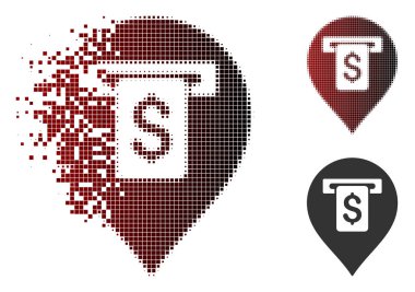 Kırık Pixelated yarı ton para işaretçi simgesi