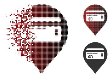 Pixelated yarı ton kredi kartı işaretçi simgesi hareket