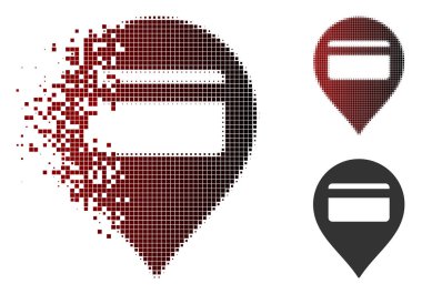 Nokta yarı ton kredi kartı işaretçi simgesi dağılmakta