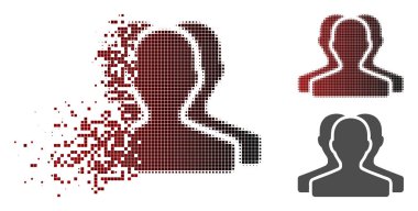 Nokta yarı ton müşteri grubu simgesi dağılmakta