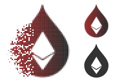Çözünmüş Pixelated noktalı resim Ethereum damla simgesi
