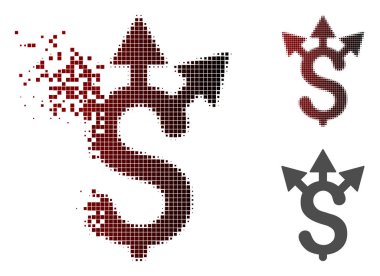 Kırık Pixelated yarı ton masraflar simgesi