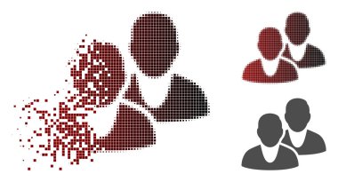 Pixelated yarı ton kullanıcılar simgesi eriterek