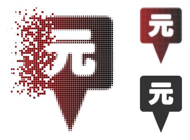 Kırık nokta yarı ton Yuan işaretçi simgesi göster