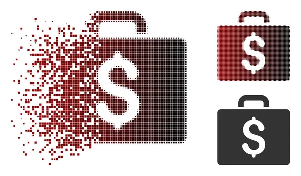 Icono de caso de contabilidad de medio tono pixelado disuelto — Archivo Imágenes Vectoriales
