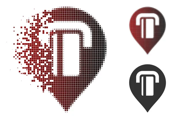 Kaybolan noktalı yarım ton Atm harita işareti simgesi