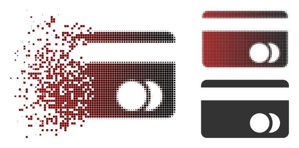 Funkeln pixelige Halfone-Bankkarten-Ikone — Stockvektor