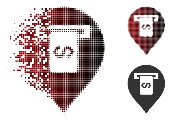 Kırık Pixelated yarı ton nakit Terminal işaretçi simgesi