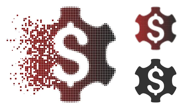 Verschwindendes Pixelhalbton-Symbol für Finanzeinstellungen — Stockvektor