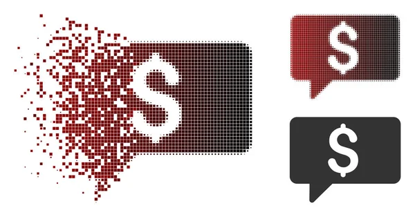 Nokta yarı ton para ileti simgesi dağılmakta