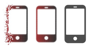 Parçalanmış nokta noktalı resim akıllı telefon simgesi