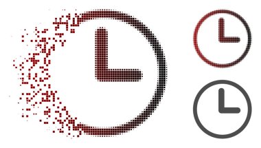 Kırık piksel noktalı resim saat simgesi