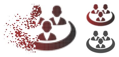 Işıltı Pixelated yarı ton sosyal ağ simgesini