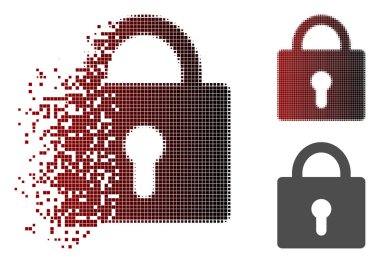 Işıltı noktalı yarım ton kilit simgesi