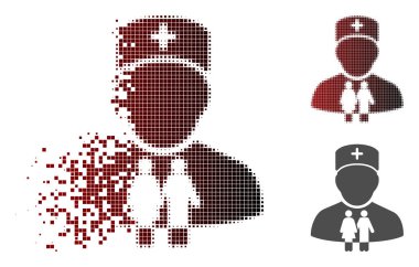 Rendelenmiş piksel noktalı resim aile doktoru simgesi