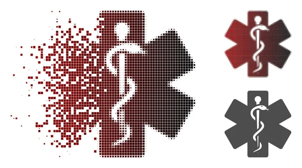 Harcanmış piksel yarı ton hayat yıldız tıbbi amblemi simgesi